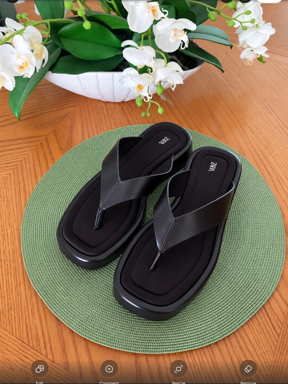 Zara Brown Like New Flat Strap Platform Sandals size 9.5 (40)